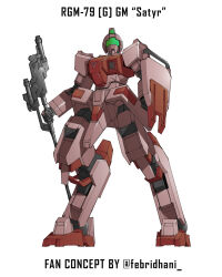 Rule 34 | beam trident, commentary, concept art, english commentary, febridhani, gm (mobile suit), ground gm, gundam, gundam 08th ms team, highres, looking at viewer, mecha, mobile suit, no humans, original, redesign, robot, science fiction, shield, sketch, weapon