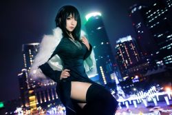 Rule 34 | 1girl, cosplay, fubuki (one-punch man), highres, one-punch man, photo (medium), solo, standing