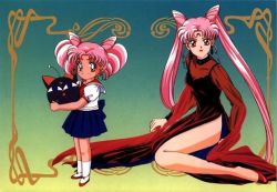 Rule 34 | 1990s (style), bishoujo senshi sailor moon, bishoujo senshi sailor moon r, black lady (sailor moon), chibi usa, dual persona, pink hair, retro artstyle, tagme