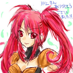Rule 34 | 1girl, breasts, choker, long hair, nanaly fletch, red eyes, red hair, smile, tales of (series), tales of destiny 2, twintails