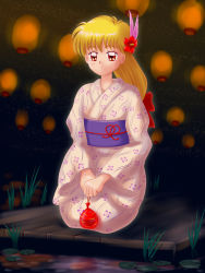 Rule 34 | 1990s (style), absurdres, akazukin chacha, highres, japanese clothes, kimono, magical princess, night, sitting