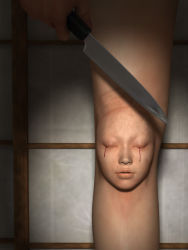 Rule 34 | blood, guro, knees, knife, legs, tears, what, yoshitaka kawakami