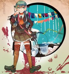 Rule 34 | 10s, 1girl, cup, drinking straw, green hair, grin, itomugi-kun, kantai collection, md5 mismatch, resized, smile, solo, sugar cube, suzuya (kancolle)