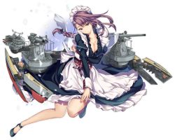 Rule 34 | 1girl, apron, arm under breasts, azur lane, black footwear, blue eyes, blush, bow, braid, breasts, cannon, cleavage, closed mouth, collarbone, curlew (azur lane), dress, floating hair, frills, full body, hair bow, head tilt, juliet sleeves, large breasts, long hair, long sleeves, maid, maid headdress, mary janes, monety, official art, open mouth, parted lips, puffy sleeves, purple bow, purple hair, remodel (azur lane), rigging, rudder footwear, shoes, sidelocks, single braid, sleeve cuffs, smile, solo, transparent background, turret, wind, wind lift