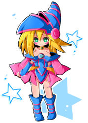Rule 34 | blonde hair, boots, dark magician girl, duel monster, green eyes, hat, star (symbol), utubo25, witch hat, yu-gi-oh!, yuu-gi-ou, yu-gi-oh! duel monsters