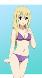 Rule 34 | 1girl, bikini, blonde hair, blue eyes, fukuoka katsumi, k-on!, long hair, saitou sumire, solo, swimsuit