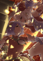 Rule 34 | 2girls, absurdres, autumn leaves, bad id, bad pixiv id, bare shoulders, battle, blue dress, blue hair, curly hair, detached sleeves, dress, duel, earrings, fire, hair ornament, highres, horizontal pupils, horn ornament, horn ribbon, horns, jewelry, layered sleeves, leaf hair ornament, leaf print, long sleeves, meandros, mirror, multiple girls, oil, onbashira, otomeza ryuseigun, oversized object, patterned clothing, pointy ears, puffy short sleeves, puffy sleeves, rectangular pupils, red eyes, red horns, red shirt, red sleeves, ribbon, rope, sharp teeth, sheep horns, shide, shimenawa, shirt, short hair, short over long sleeves, short sleeves, skirt, slit pupils, teeth, touhou, sunken fossil world, toutetsu yuuma, utensil, white hair, yasaka kanako