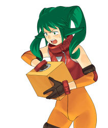 Rule 34 | 00s, 1girl, a1 (initial-g), box, green eyes, green hair, matching hair/eyes, solo, solty rei, solty revant