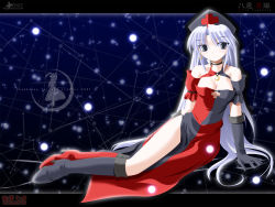 Rule 34 | 1girl, asymmetrical clothes, asymmetrical footwear, boots, breasts, cancer (constellation), choker, cleavage, dress, earrings, elbow gloves, female focus, gloves, grey eyes, hat, highres, jewelry, large breasts, long hair, mismatched footwear, nurse cap, solo, thighs, touhou, very long hair, wallpaper, white hair, yagokoro eirin