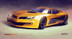 Rule 34 | adry53, car, commentary, english commentary, highres, motor vehicle, muscle car, orange car, original, pontiac, pontiac firebird, pontiac firebird trans am, redesign, shadow, vehicle focus, watermark, web address