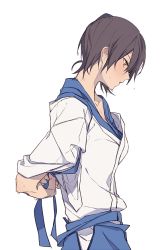 Rule 34 | 10s, 1girl, brown hair, hatyo, japanese clothes, kaga (kancolle), kantai collection, looking down, parted lips, side ponytail, solo, sweat, undressing, yellow eyes