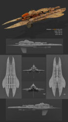 Rule 34 | 3d, amarr empire (eve online), battleship (eve online), character sheet, commentary, concept art, eve online, from side, glowing, highres, ivanuss, military vehicle, multiple views, no humans, original, realistic, science fiction, spacecraft, thrusters, vehicle focus