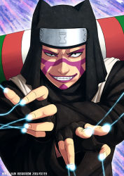 Rule 34 | 10s, 1boy, 2011, dated, facepaint, facial mark, fingerless gloves, forehead protector, gloves, grin, hat, k-suwabe, kankuro, male focus, naruto, naruto (series), smile, solo, string, tattoo, teeth, thread