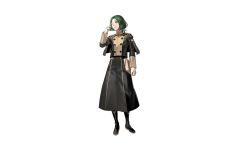 Rule 34 | 1boy, blue eyes, book, closed mouth, commentary, english commentary, fire emblem, fire emblem: three houses, full body, garreg mach monastery uniform, green hair, holding, holding book, kurahana chinatsu, linhardt von hevring, long hair, low ponytail, male focus, nintendo, official art, one eye closed, simple background, solo, standing, uniform, white background