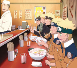 Rule 34 | + +, 6+boys, age progression, alternate hairstyle, bad id, bad pixiv id, blonde hair, blue eyes, bowl, brown hair, chef hat, chopsticks, cup, drooling, eating, closed eyes, food, food stand, forehead protector, glass, goggles, grey hair, hat, headband, headgear, jacket, jersey, jumpsuit, male focus, meandros, multiple boys, multiple persona, naruto: the last, naruto (series), naruto shippuuden, noodles, noren, aged up, ponytail, poster (medium), poster (object), ramen, saliva, scar, short hair, sitting, smile, spiked hair, star-shaped pupils, star (symbol), symbol-shaped pupils, teuchi (naruto), topknot, track jacket, umino iruka, uzumaki naruto, vest, whiskers, aged down, yunicoco (coco-demmy)