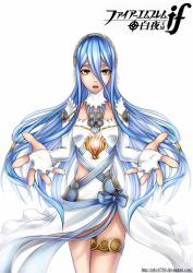 Rule 34 | 1girl, artist request, azura (fire emblem), blue hair, breasts, dancer, fire emblem, fire emblem fates, nintendo, yellow eyes