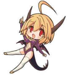 Rule 34 | 1girl, ahoge, blonde hair, bracelet, brooch, chibi, dragon tail, fang, gender request, genderswap, horns, jewelry, lowres, navel, nefarian, nefarian (warcraft), personification, red eyes, short hair, solo, tail, thighhighs, tooth, warcraft, white thighhighs, wings, world of warcraft