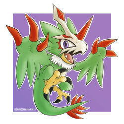 Rule 34 | claws, digimon, digimon (creature), digimon liberator, feathered wings, pteromon, purple eyes, solo, tail, wings