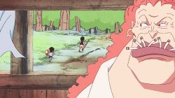 Rule 34 | 1girl, 2boys, aged down, animated, animated gif, black hair, bulging eyes, child, cigarette, curly dadan, earrings, eye pop, face, family, hat, jewelry, long hair, lowres, monkey d. luffy, multiple boys, one piece, open mouth, orange hair, portgas d. ace, siblings, smoking, surprised, teeth, tongue, tree, wind