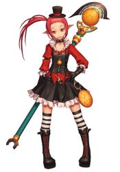 Rule 34 | 00s, boots, collar, dungeon and fighter, gloves, gothic lolita, hat, lolita fashion, mage (dungeon and fighter), ponytail, staff