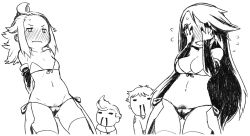 Rule 34 | 2girls, agnes oblige, artist request, ass, blush, bravely default: flying fairy, bravely default (series), breasts, cleavage, edea lee, monochrome, multiple girls, pubic hair, ringabel, small breasts, tiz arrior
