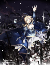 Rule 34 | 1girl, ahoge, armor, artoria pendragon (all), artoria pendragon (fate), battlefield, blonde hair, fate/stay night, fate/zero, fate (series), from above, greaves, green eyes, highres, saber (fate), solo, starshadowmagician, sword, weapon