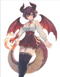 Rule 34 | 1girl, dragon girl, dragon tail, dragon wings, grea (shingeki no bahamut), manaria friends, s.u. (simpleu818), tail, wings