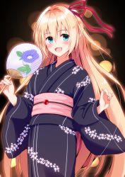 Rule 34 | arisa (shadowverse), blonde hair, elf, hinata tino, japanese clothes, kimono, long hair, pointy ears, shadowverse, tagme