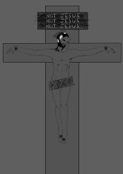 Rule 34 | absurdres, greyscale, highres, horror (theme), jesus, monochrome, non-web source, tagme