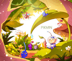 Rule 34 | 1boy, :o, alien, alph (pikmin), backpack, bag, big nose, black eyes, blue bag, blue eyes, blue gloves, blue hair, blue pikmin, blue skin, blush stickers, closed eyes, clover, colored skin, commentary request, copyright name, dew drop, english text, flower, flying, four-leaf clover, freckles, gloves, grass, grey skin, helmet, holding, holding flower, insect wings, leaf, log, looking up, lying, mushroom, nintendo, on stomach, open mouth, outdoors, outstretched arms, pikmin (creature), pikmin (series), pink flower, pink skin, pointy ears, pointy nose, purple hair, purple pikmin, purple skin, radio antenna, red eyes, red pikmin, red skin, rock pikmin, running, shirushiki, short hair, sitting, space helmet, spacesuit, tree, triangle mouth, very short hair, water drop, whistle, white flower, white pikmin, white skin, winged pikmin, wings, yellow flower, yellow pikmin, yellow skin