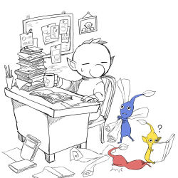 Rule 34 | 1boy, ?, ^^^, alien, alternate costume, big nose, black eyes, blue pikmin, blue skin, book, book stack, bulletin board, bus, chair, closed eyes, coffee, colored skin, commentary request, cup, drawing (object), fingernails, floral print, hand on table, holding, holding cup, leaf, lineart, living (nsiring), long sleeves, looking at another, lowres, lying, monochrome, motor vehicle, mug, nintendo, no mouth, olimar, on stomach, open book, pants, partially colored, pencil, pikmin (creature), pikmin (series), pointy ears, reading, red pikmin, red skin, scroll, short hair, sitting, steam, sweatdrop, sweater, table, too many, too many books, triangle mouth, tripping, turtleneck, turtleneck sweater, very short hair, white background, yellow pikmin, yellow skin