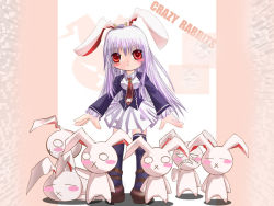 Rule 34 | 00s, 1girl, animal ears, female focus, night wizard, rabbit, rabbit ears, reisen udongein inaba, solo, thighhighs, too many, too many rabbits, touhou