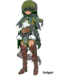Rule 34 | 1girl, capelet, character name, claws, dark-skinned female, dark skin, elf, green hair, image sample, loincloth, magic: the gathering, md5 mismatch, midriff, monster girl, multicolored eyes, oshiruko (tsume), personification, pixiv sample, pleated skirt, pointy ears, short ponytail, skirt, solo, tail