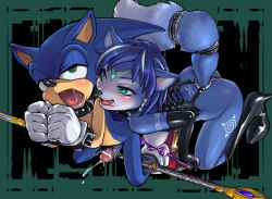 Rule 34 | 1boy, 1girl, ahegao, anal beads, animal ears, bdsm, bent over, blue hair, blush, bondage, boots, bound, breasts, collar, corset, crossover, cuffs, cum, elbow gloves, femdom, fucked silly, furry, gloves, green eyes, half-closed eyes, handcuffs, handjob, hetero, high heels, jewelry, krystal, latex, latex gloves, leather, nintendo, nipples, nude, orgasm, penis, pey, rolling eyes, rope, saliva, sex, sex toy, shoes, short hair, sideboob, socks, sonic (series), sonic the hedgehog, staff, star fox, tagme, tail, tongue, tongue out