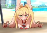 Rule 34 | 10s, 1girl, 1other, ahegao, animated, anklet, arm held back, arms behind back, arms up, ass, ass shake, beach, bikini, blonde hair, blush, bouncing, bouncing breasts, breast press, breasts, building, criss-cross halter, fate/grand order, fate (series), female focus, green eyes, hair intakes, halterneck, hanging, hanging breasts, implied sex, invisible, jewelry, large breasts, long hair, looking at viewer, moaning, mountain, nero claudius (fate), nero claudius (fate) (all), nero claudius (fate/extra), nero claudius (swimsuit caster) (fate), nipples, nude, open mouth, outdoors, platform footwear, pressing, rolling eyes, sandals, solo focus, striped bikini, striped clothes, study (animerensyu), sutadi, swimsuit, swinging, top-down bottom-up, twintails, ugoira, undressing, video, water
