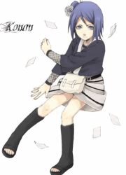 Rule 34 | 1girl, aged down, animated, animated gif, artist request, boots, konan (naruto), naruto (series), naruto shippuuden, paper, simple background, toes