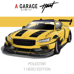 a_garage car highres logo motor_vehicle need_for_speed need_for_speed_heat no_humans polestar_(company) polestar_1 shadow spoiler_(automobile) sports_car vehicle_focus vehicle_name yellow_car