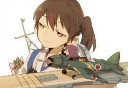 Rule 34 | 10s, 2girls, aircraft, airplane, cat, cockpit, d.y.x., fairy (kancolle), kaga (kancolle), kantai collection, long hair, military, multiple girls, simple background, vehicle focus, white background