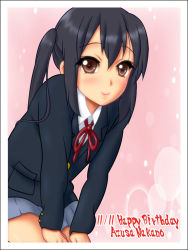 Rule 34 | 1girl, black hair, brown eyes, highres, k-on!, kimuti-g, long hair, nakano azusa, school uniform, solo, twintails
