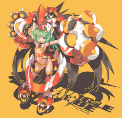 Rule 34 | 1girl, animal ears, animal hands, animal print, bad id, bad pixiv id, blade (galaxist), cat ears, cat tail, cham cham, fang, fingerless gloves, gloves, green eyes, green hair, looking at viewer, matching hair/eyes, navel, open mouth, paw gloves, samurai spirits, smile, solo, tail, thighhighs, tiger print
