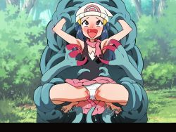Rule 34 | 1girl, ahegao, animated, animated gif, armpits, arms up, creatures (company), crying, dawn (pokemon), game freak, gen 4 pokemon, kusugurijin, laughing, nintendo, panties, pokemon, pokemon (creature), pokemon dppt, restrained, skirt, solo focus, spread legs, tangrowth, tentacles, tickle torture, tickling, underwear