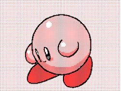 Rule 34 | :d, animated, animated gif, commentary, dancing, english commentary, flipnote studio (medium), french commentary, keke (kokorokeke), kirby, kirby (series), lowres, mixed-language commentary, monochrome, nintendo, no humans, open mouth, pink theme, smile, solo