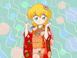 Rule 34 | 1990s (style), akazukin chacha, blonde hair, chacha, japanese clothes, kimono, standing, wallpaper