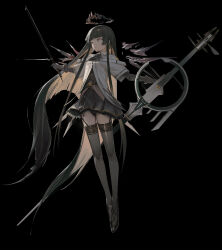 Rule 34 | 1girl, absurdly long hair, absurdres, arknights, ascot, belt, belt buckle, black ascot, black background, black belt, black bustier, black eyes, black footwear, black garter straps, black gloves, black hair, black halo, black panties, black skirt, black thighhighs, black wings, blunt bangs, boboyo, boots, bow (music), breasts, broken halo, buckle, bustier, buttons, cello, chinese commentary, closed mouth, collared jacket, commentary request, dark halo, detached wings, dress shirt, energy wings, expressionless, full body, garter straps, gloves, grey shirt, halo, hands up, high heel boots, high heels, highres, hime cut, holding, holding bow (music), holding instrument, holding violin, instrument, jacket, long hair, looking to the side, medium breasts, miniskirt, mole, mole under eye, outstretched arms, panties, pantyshot, shirt, short-sleeved jacket, short sleeves, sidelocks, simple background, skirt, solo, standing, thighhighs, tiptoes, underwear, upskirt, very long hair, violin, virtuosa (arknights), white belt, white jacket, wide sleeves, wings