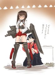 Rule 34 | 10s, 2girls, accident, bike shorts, bottomless, brown eyes, brown hair, corset, covering privates, covering crotch, crying, crying with eyes open, closed eyes, flat chest, flight deck, hakama, hakama skirt, headband, headgear, houshou (kancolle), japanese clothes, kantai collection, kimono, machinery, multiple girls, panties, panty pull, pleated skirt, ponytail, red hakama, short hair, skirt, skirt hold, sonjow4, stained panties, taihou (kancolle), tasuki, tears, translation request, underwear, wavy mouth, wiping