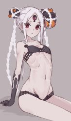 Rule 34 | 1girl, :&lt;, abigail williams (fate), abigail williams (swimsuit foreigner) (fate), abigail williams (swimsuit foreigner) (first ascension) (fate), absurdres, arm support, bare shoulders, bikini, black bikini, black bow, black gloves, bow, breasts, closed mouth, collarbone, colored skin, double bun, elbow gloves, fate/grand order, fate (series), forehead, gloves, grey background, groin, hair bow, hair bun, highres, keyhole, kopaka (karda nui), long hair, looking at viewer, multiple bows, navel, orange bow, parted bangs, pink eyes, red eyes, shadow, shirt, sidelocks, sitting, small breasts, solo, swimsuit, thighs, third eye, very long hair, white hair, white shirt, white skin