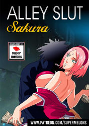 Rule 34 | 1boy, 1girl, breasts, haruno sakura, highres, naruto, naruto (series), prostitution, super melons, swimsuit, text focus