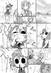 Rule 34 | circled 9, cirno, comic, daiyousei, greyscale, highres, katou haruaki, monochrome, nose picking, partially translated, ribbon, embodiment of scarlet devil, touhou, translation request, wings