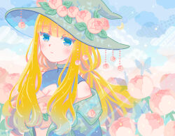 Rule 34 | 1girl, absurdres, bare shoulders, blonde hair, blue eyes, blue sky, blush, breasts, bug, butterfly, cleavage, cloud, cloudy sky, crescent, crescent hat ornament, flower, hat, hat flower, hat ornament, highres, hiro046k, insect, light rays, long hair, looking at viewer, medium breasts, off shoulder, original, outdoors, pink flower, pink rose, rose, silhouette, sky, solo, sparkle, turtleneck, twitter username, upper body, witch, witch hat