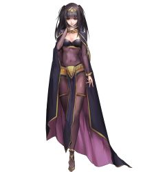 Rule 34 | 1girl, black hair, blunt bangs, bodysuit, book, cape, covered navel, fingernails, fire emblem, fire emblem awakening, full body, highres, hime cut, jewelry, long fingernails, long hair, long legs, looking at viewer, lots of jewelry, navel, nintendo, official art, see-through, solo, standing, tharja (fire emblem), transparent background, two side up, zis